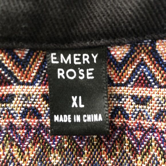 Emery Rose Women’s Tapestry Top Portion Black Crop Jacket Size XL - Picture 3 of 13